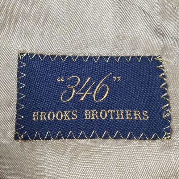 Brooks Brothers Blazer Size 44R Beige Cotton Blend Cupro Lining Jacket 346 Mens - Picture 16 of 16